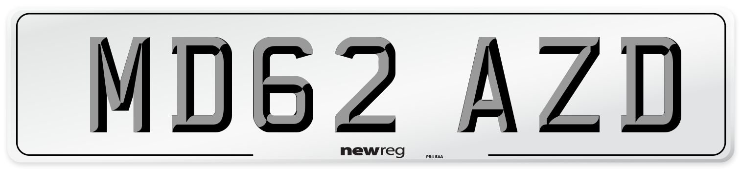 MD62 AZD Number Plate from New Reg